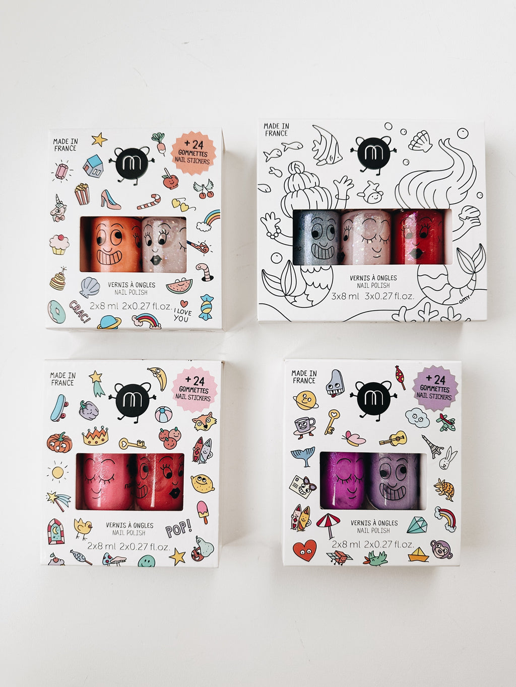 Nailmatic Kids Duo Nail Polish with Sticker Set - Wow - Andnest.com