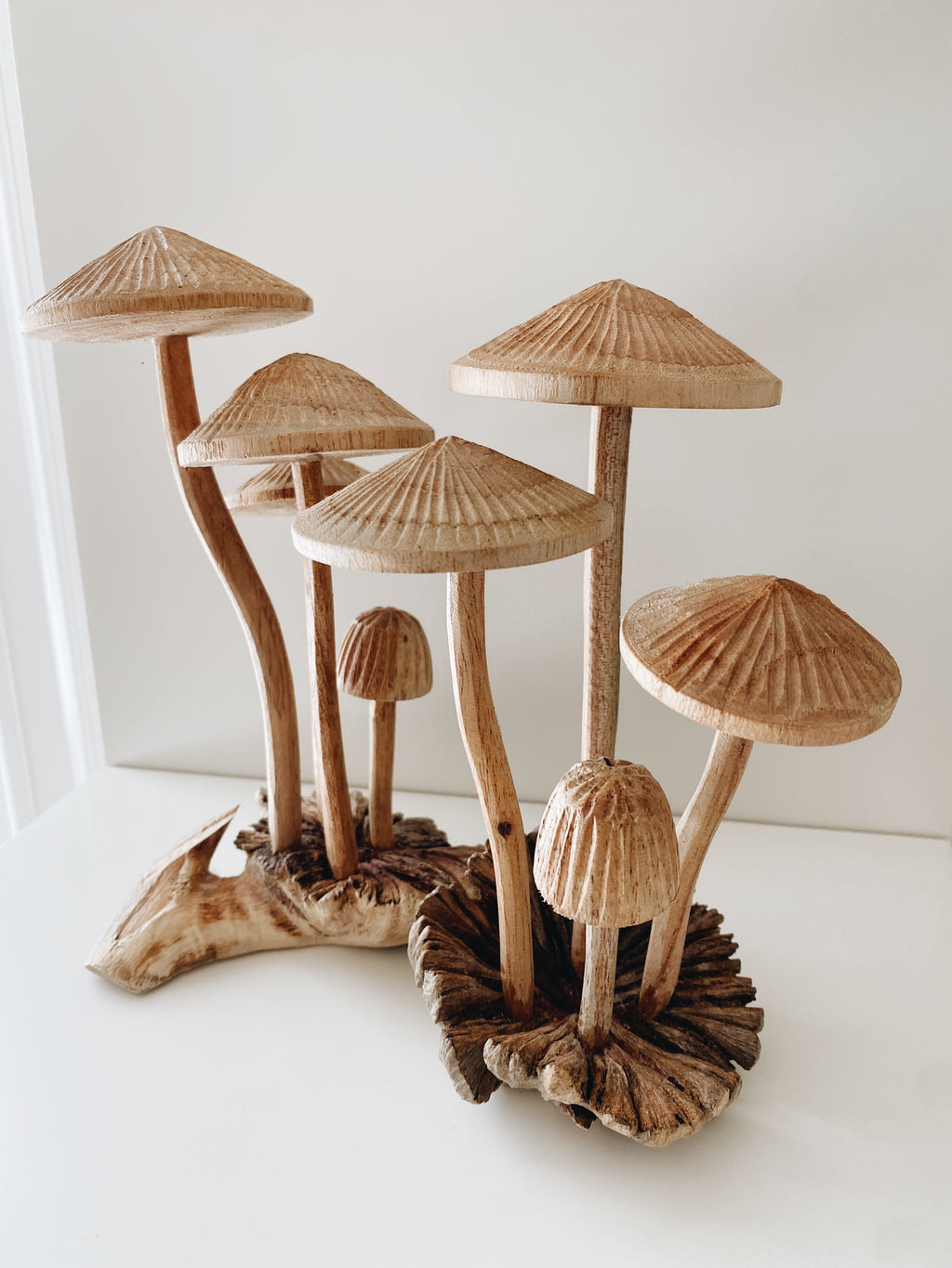 Hand Carved Wooden Mushrooms - Andnest.com