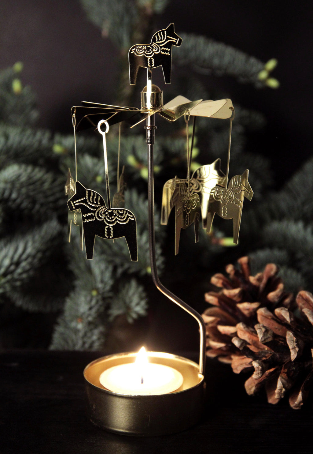 Swedish Rotary Spinning Candles - Snow, Horse, Oak, Nativity, Deer - Andnest.com