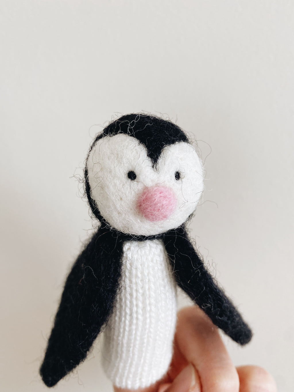 Handmade Wool Felt Finger Puppets - Cold Weather Animals - Andnest.com