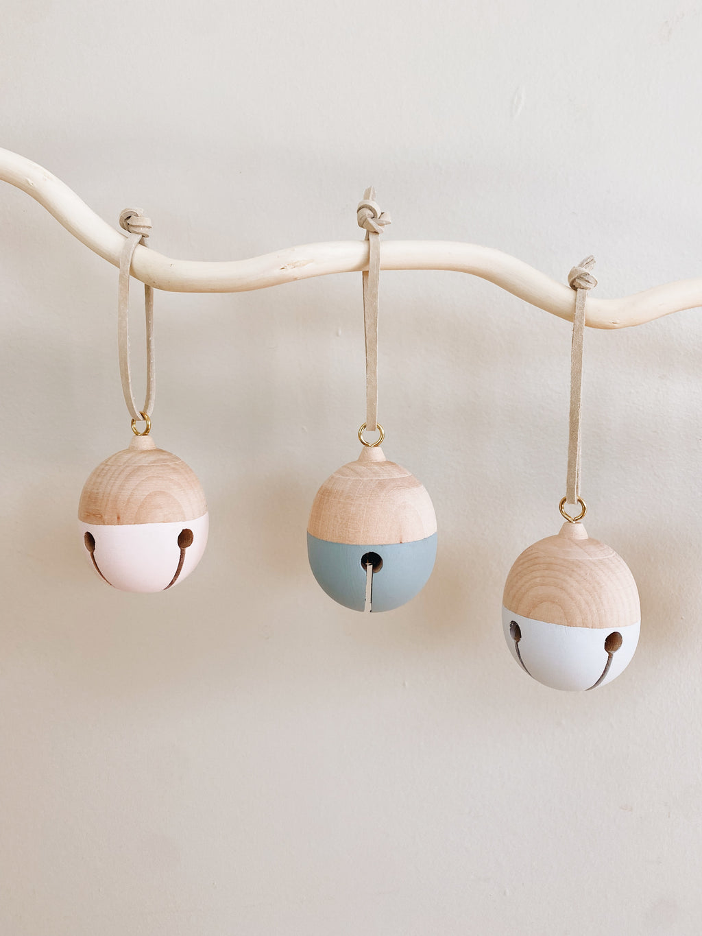 Wooden Jingle Bell Ornaments - One Hand Painted Bell - Andnest.com