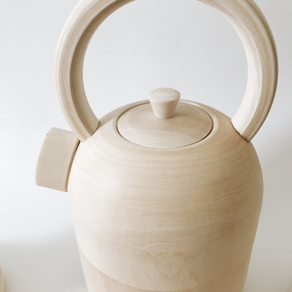 Wooden Tea Set - Tea pot, 4 cups and saucers - Andnest.com