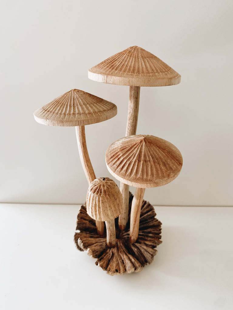 Hand Carved Wooden Mushrooms– Andnest