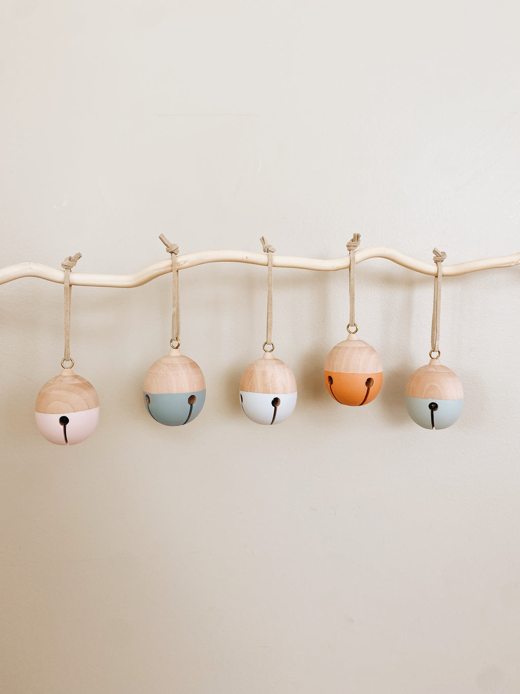 Wooden Jingle Bell Ornaments - One Hand Painted Bell - Andnest.com